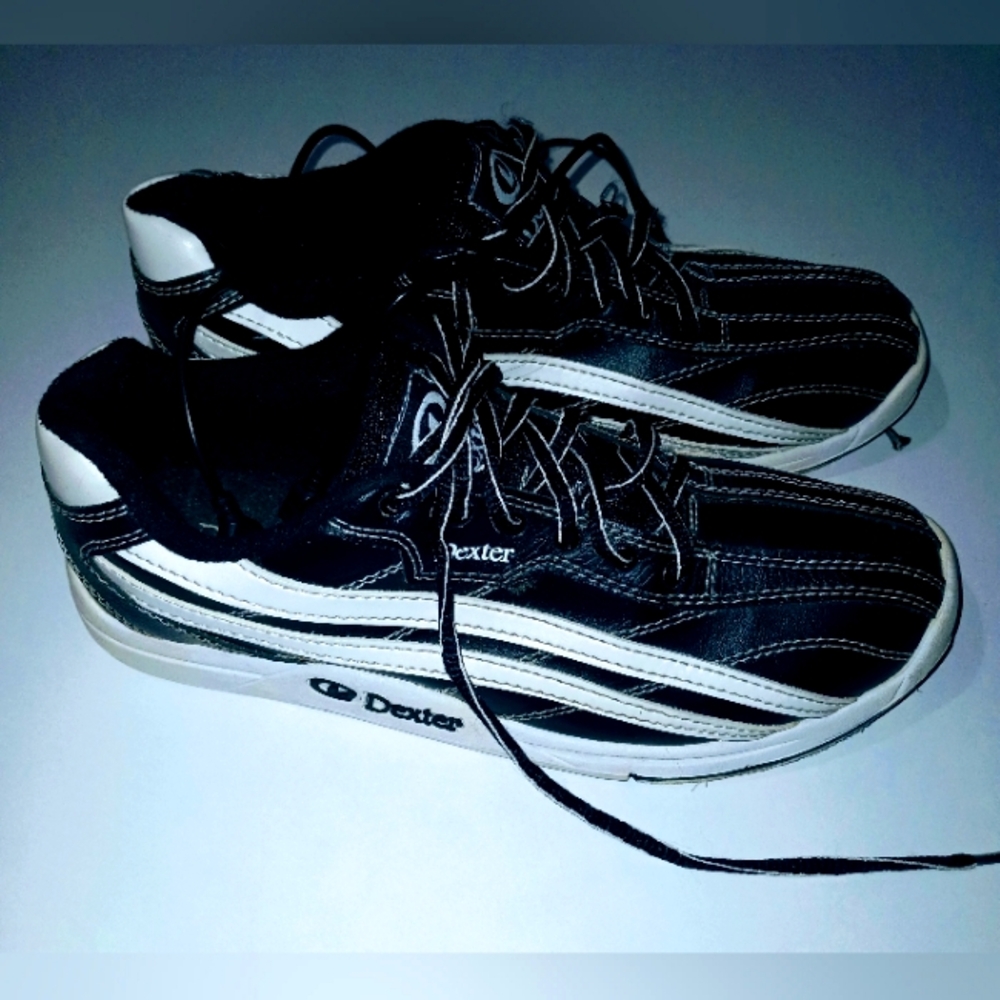 Dexter Jack Bowling Shoes Black White Leather Slide Rite Soles - Men 8 M